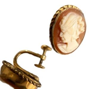 VINTAGE 12K CAMEO EARRINGS